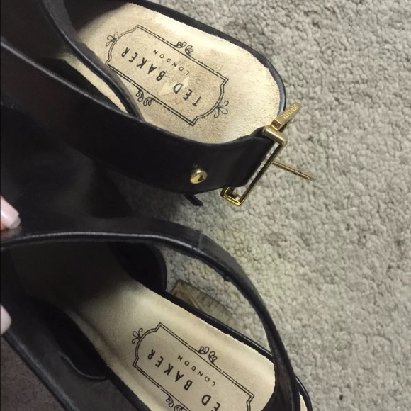 Ted Baker London Gold Block Heel Ankle Booties - Picture 4 of 4